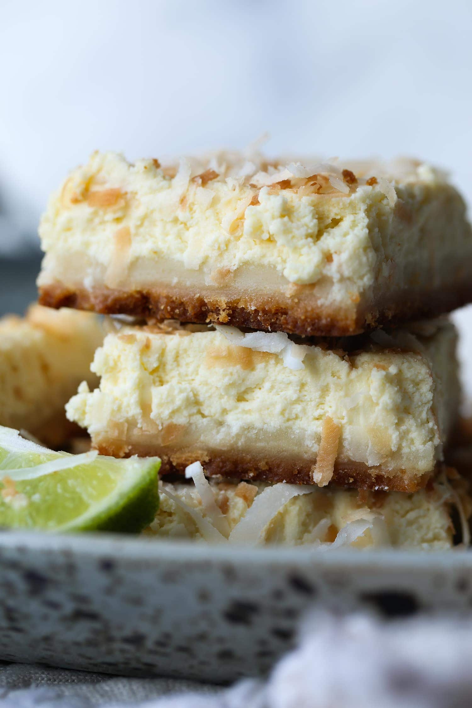 Coconut Lime Cheesecake Bars Cookies and Cups