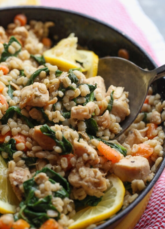 Skillet Lemon Chicken with Barley | Quick & Easy Chicken Dinner Recipe