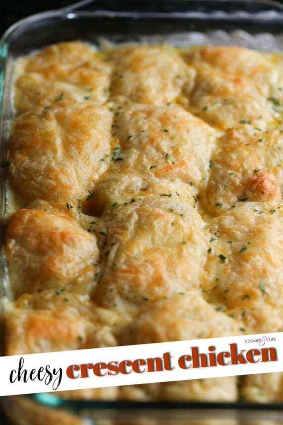 Pinterest title image for Chicken Crescent Rolls.