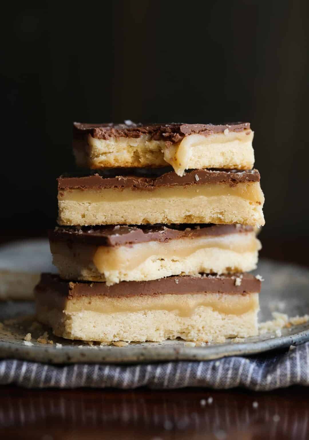 Chocolate Caramel Shortbread Bars | Homemade Twix Cookie Bars