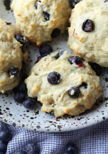 Blueberry Cream Cheese Biscuits on a plate.