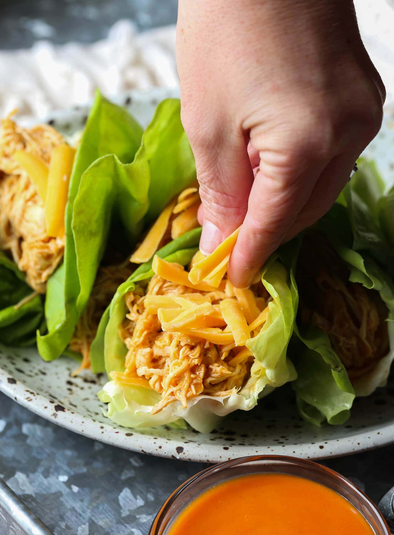 Slow Cooker Buffalo Chicken Lettuce Wraps Healthy Chicken Wraps