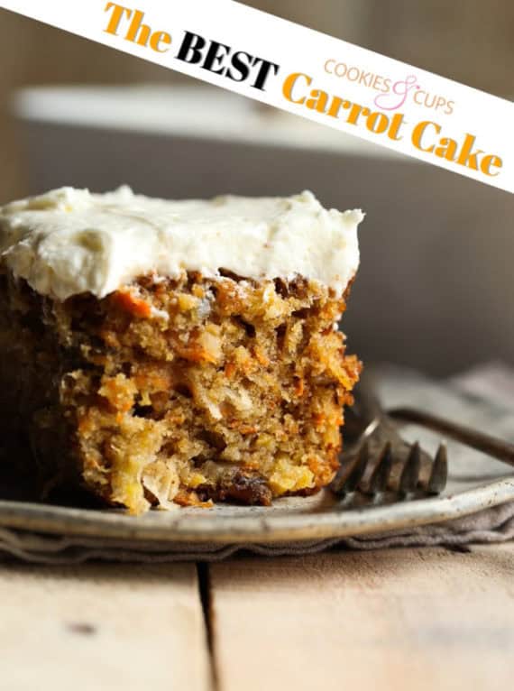 Moist & Fluffy Carrot Cake With Cream Cheese Frosting | Cookies & Cups