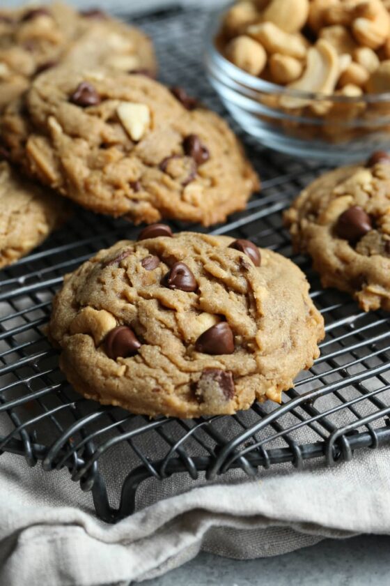 Salted Toffee Cashew Cookies