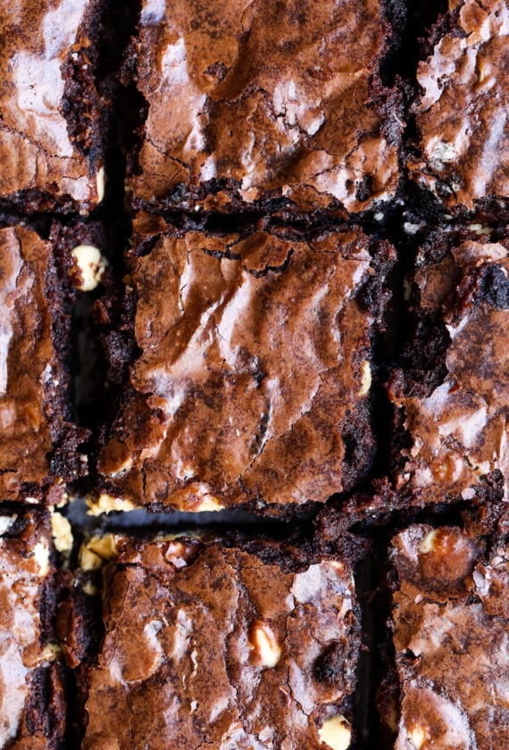 Oreo Brownies cut shown from above