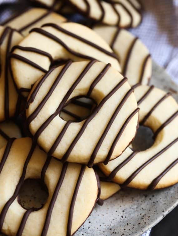 turkey cookies with fudge stripes