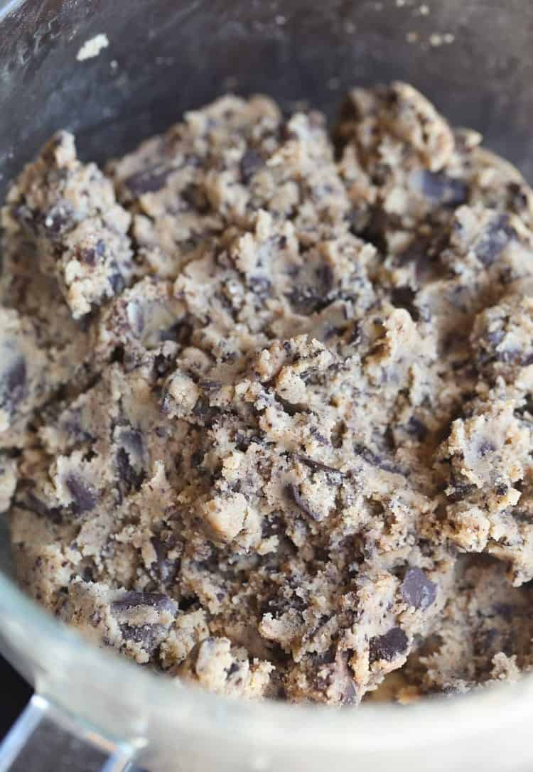A bowl filled with cookie dough