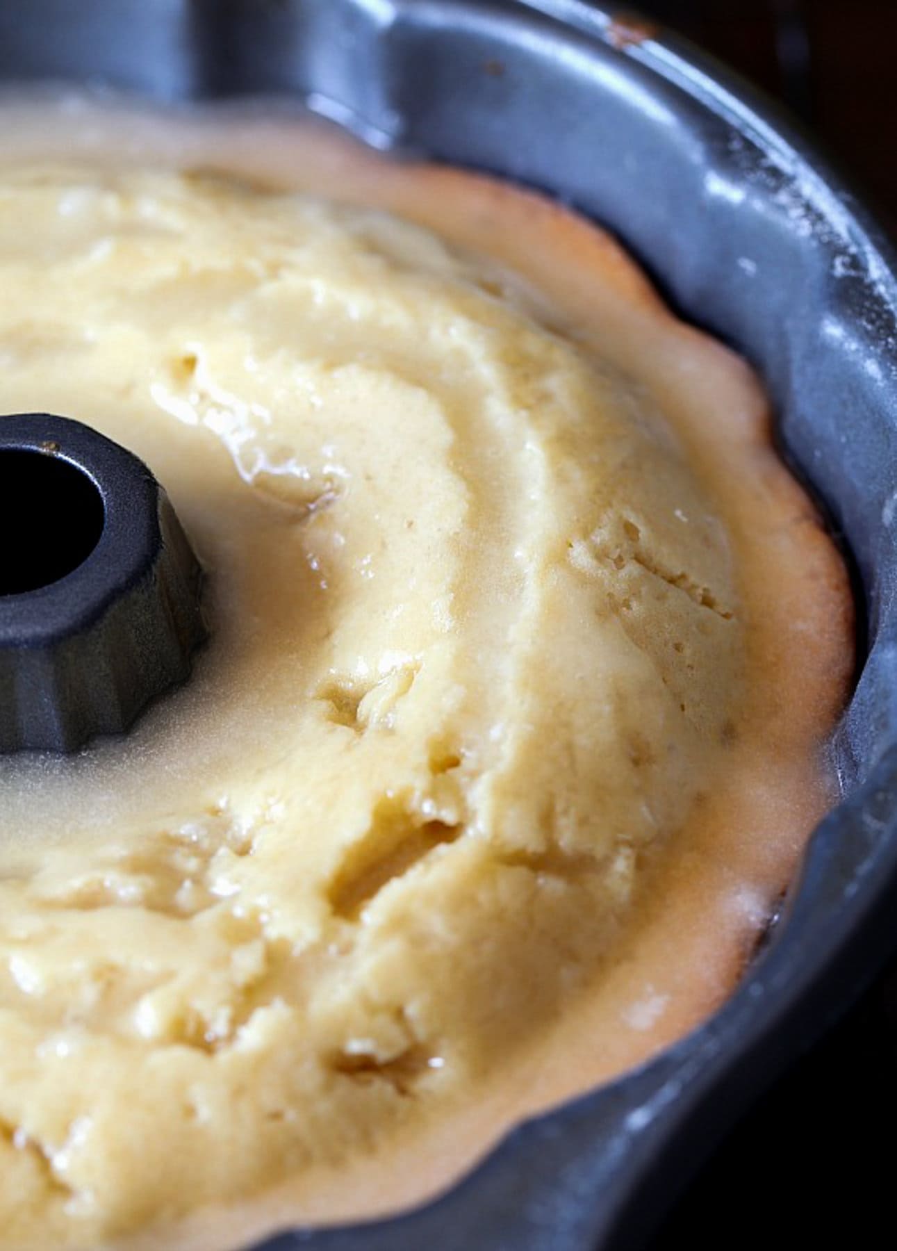 Kentucky Butter Cake in a bundt pan cooling