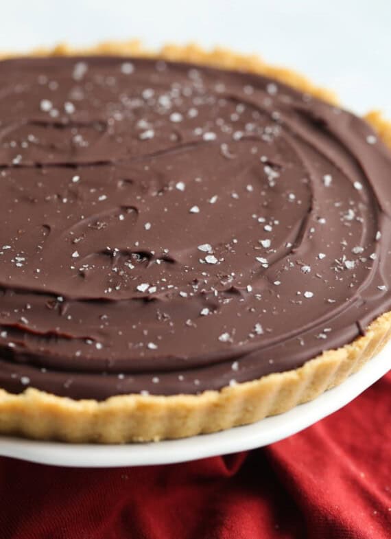 No Bake Twix Pie after being chilled