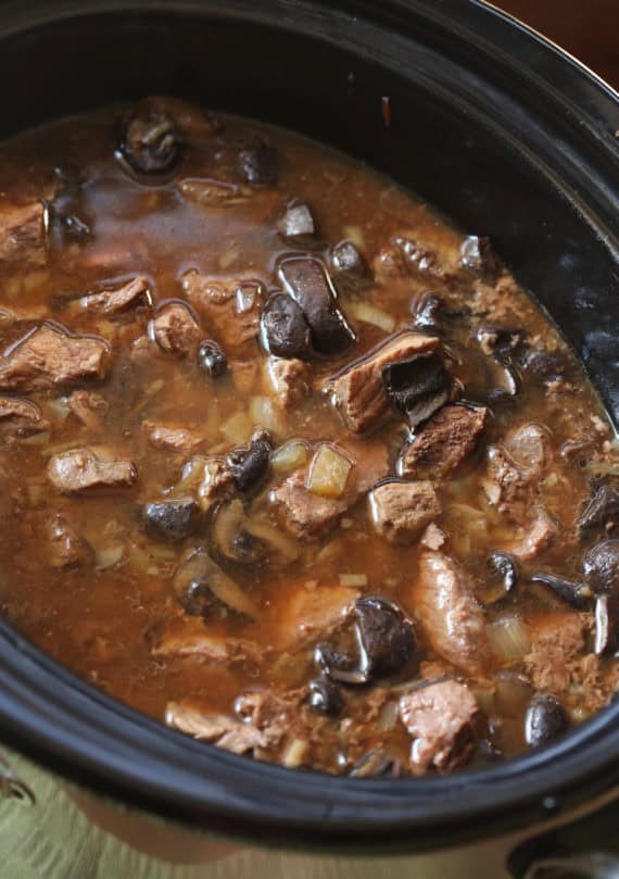 Easy Slow Cooker Beef Tips recipe is a flavor packed dinner idea!