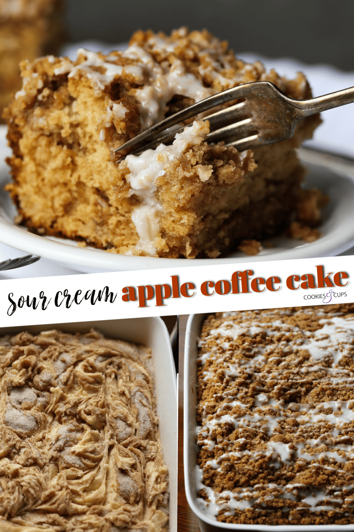 Sour Cream Apple Coffee Cake Pinterest Image Collage