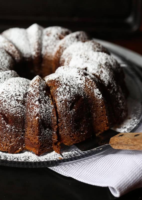 Cream Cheese Swirled Apple Cake