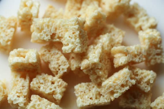 cut up rice krispie treats