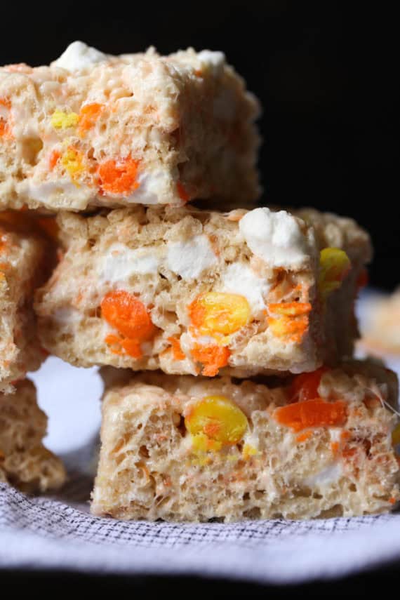 Easy Rice Krispie Treat Recipe with Candy Corn