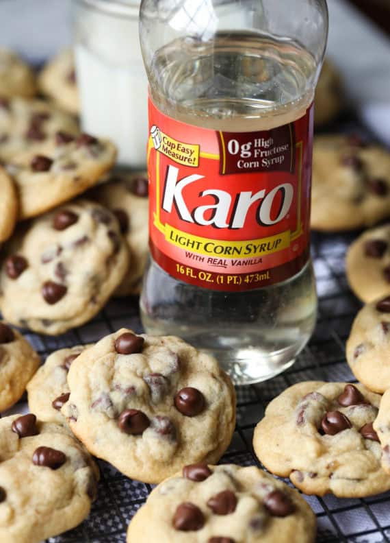 Karo Syrup makes these the best chewy chocolate chip cookies!