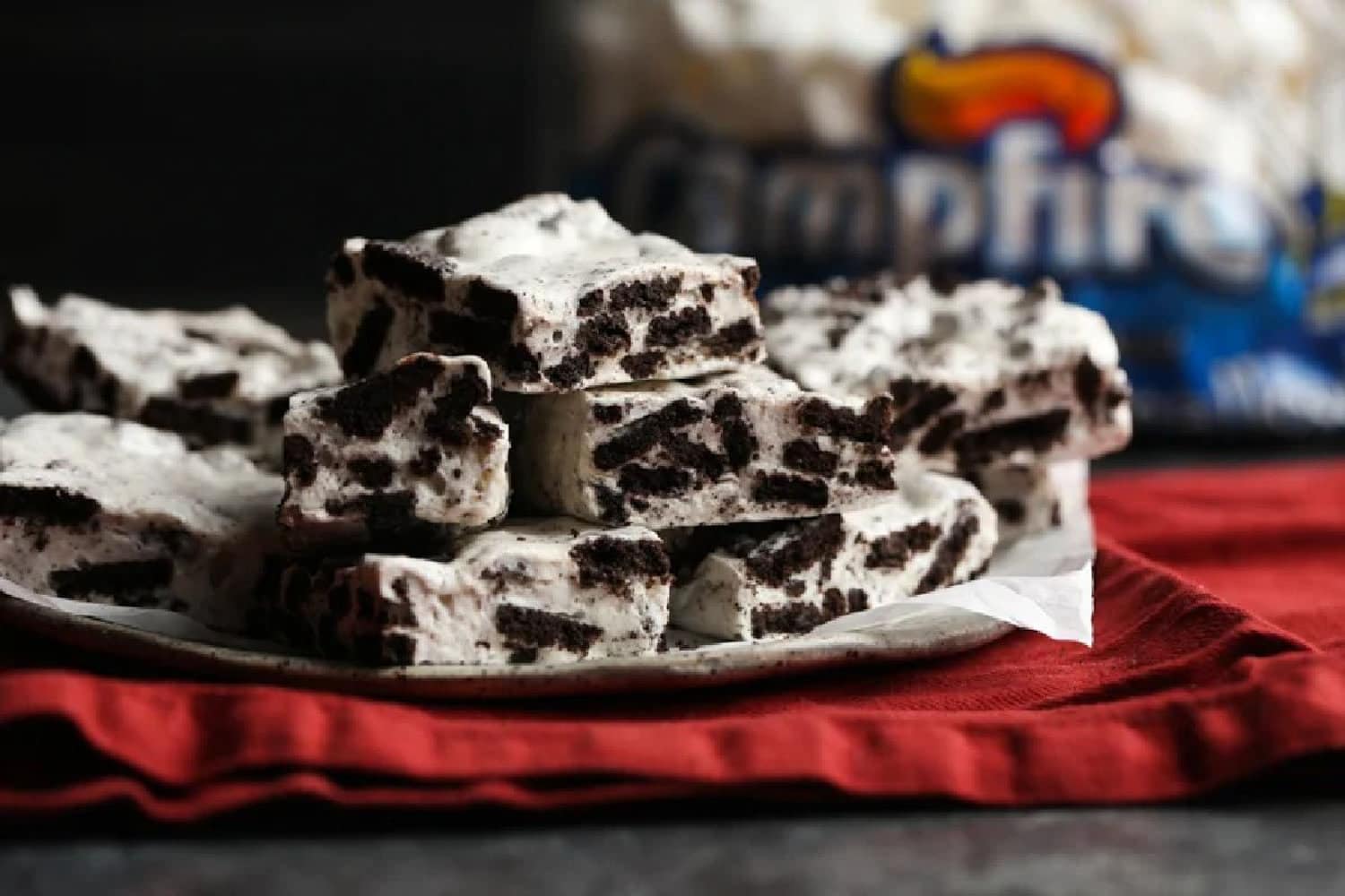 Cookies and Cream Marshmallow Bars are an easy no bake dessert!