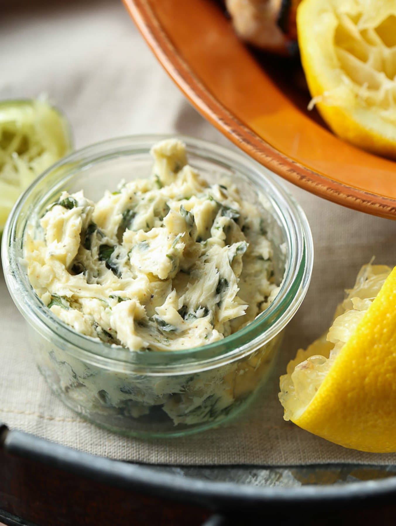 Whipped basil butter 