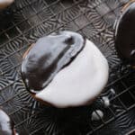 Black and White cookies are soft, cakey cookies topped with vanilla and chocolate icing