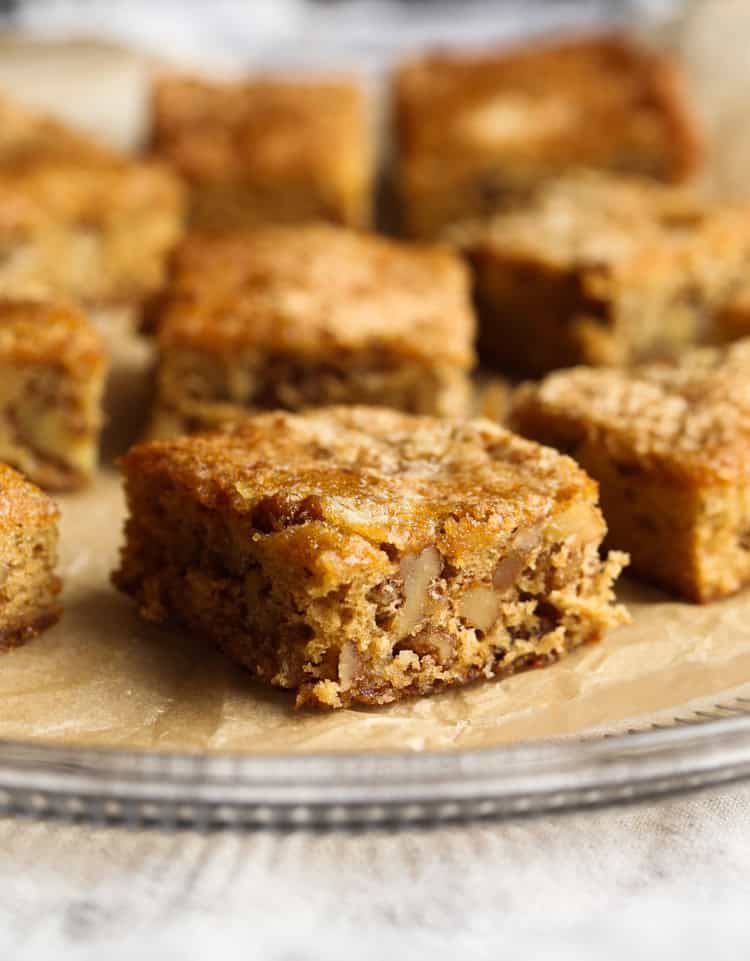 Chewy Noels are a classic brown sugar walnut bar, perfect for your holiday cookie platter!