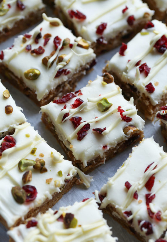 Cranberry Pistachio Bliss Bars are a chewy blondie recipe and Starbucks copycat!