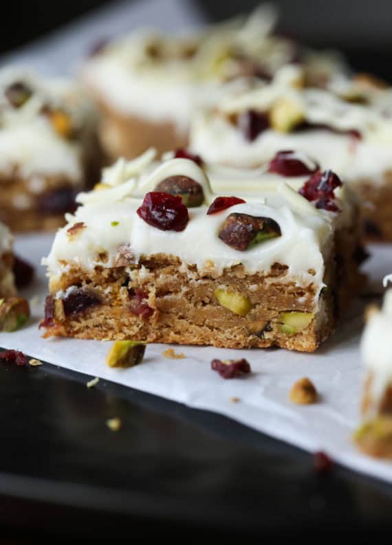 Cranberry Pistachio Bliss Bars are a Starbuck copycat recipe with the addition of pistachios.