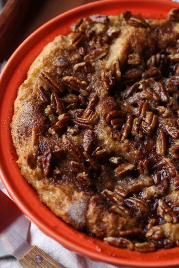 Super Easy Caramel Pecan Coffee Cake