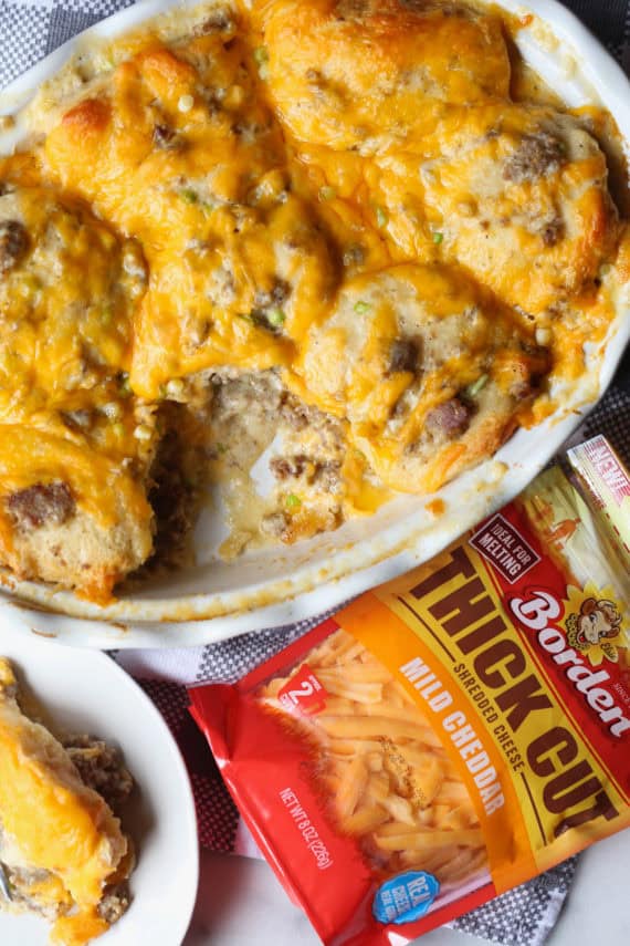 Sausage Gravy and Biscuit Bake is the perfect breakfast idea!
