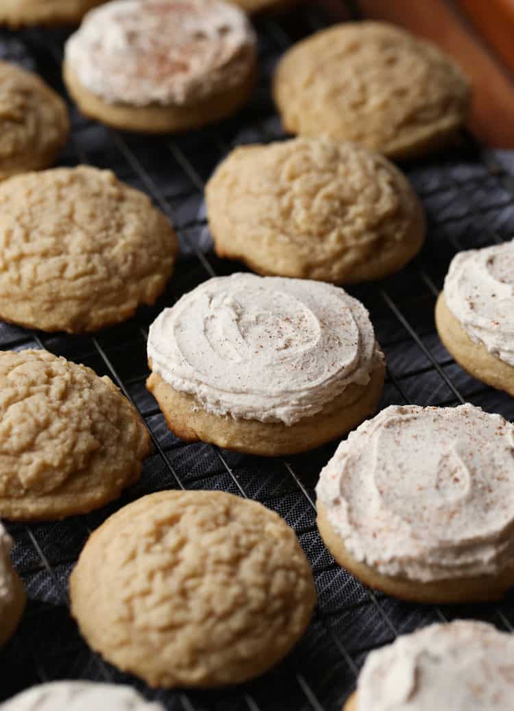 Frosted Egg Nog Cookies are the perfect holiday cookie recipe with creamy egg nog frosting!