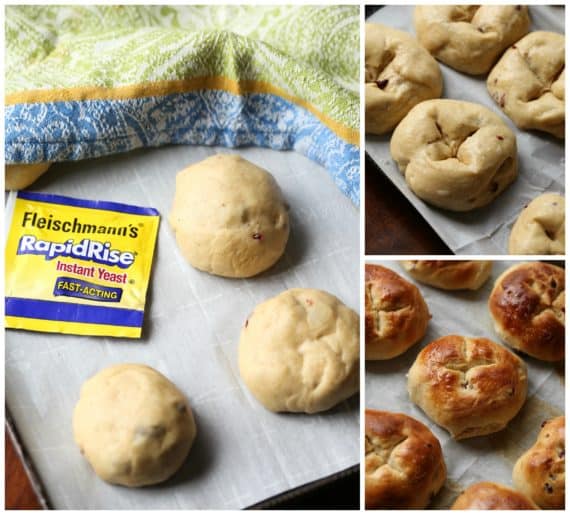 How to make hot cross buns with yeast collage