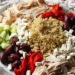 Greek Salad showing ingredients