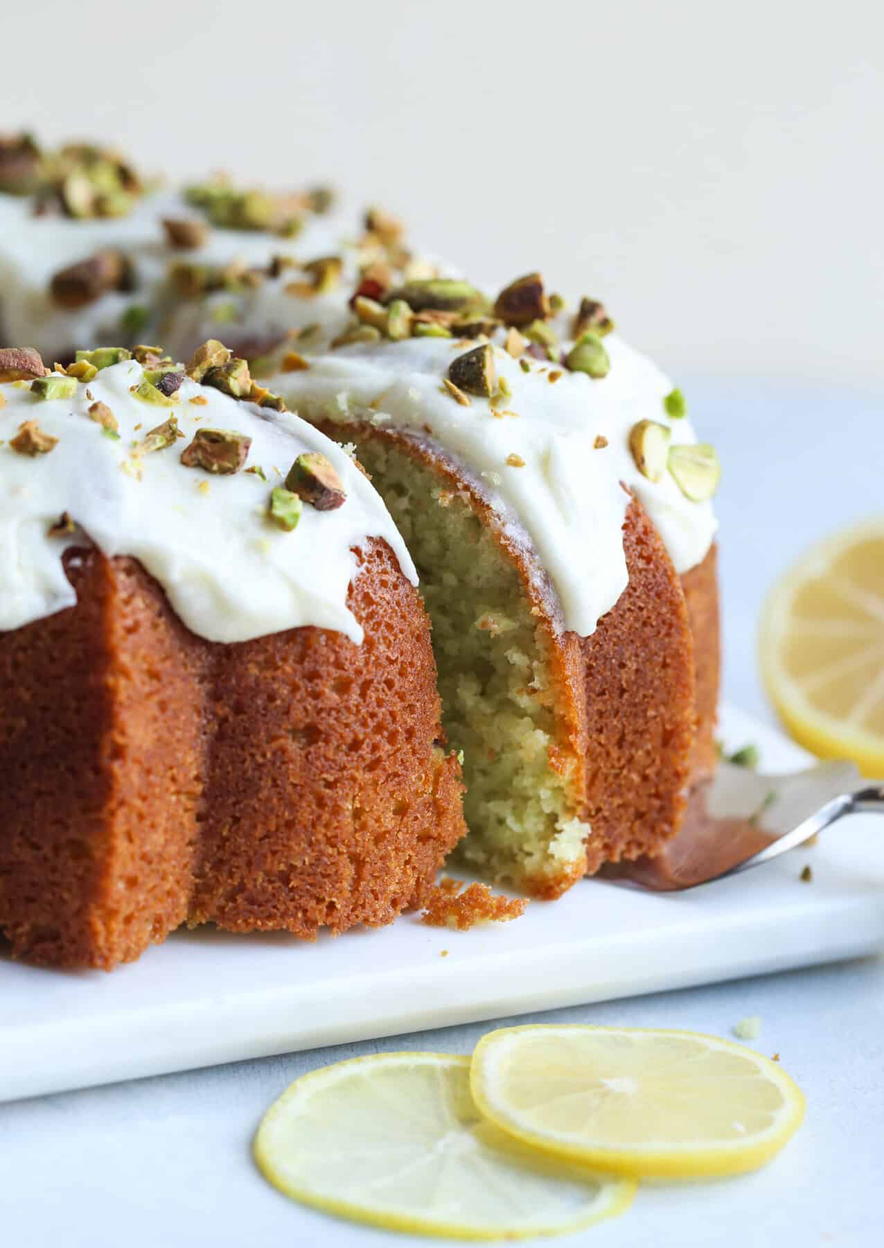 Pistachio Lemon Bundt Cake is an easy bundt cake recipe