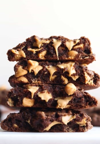 Thick Chocolate Cookies with Peanut Butter Chips