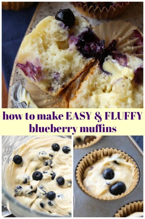 Moist Homemade Blueberry Muffins from scratch