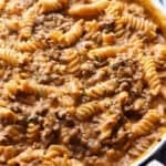 Creamy Beef Pasta in a large skillet.