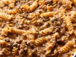Creamy Beef Pasta Recipe | Cookies and Cups