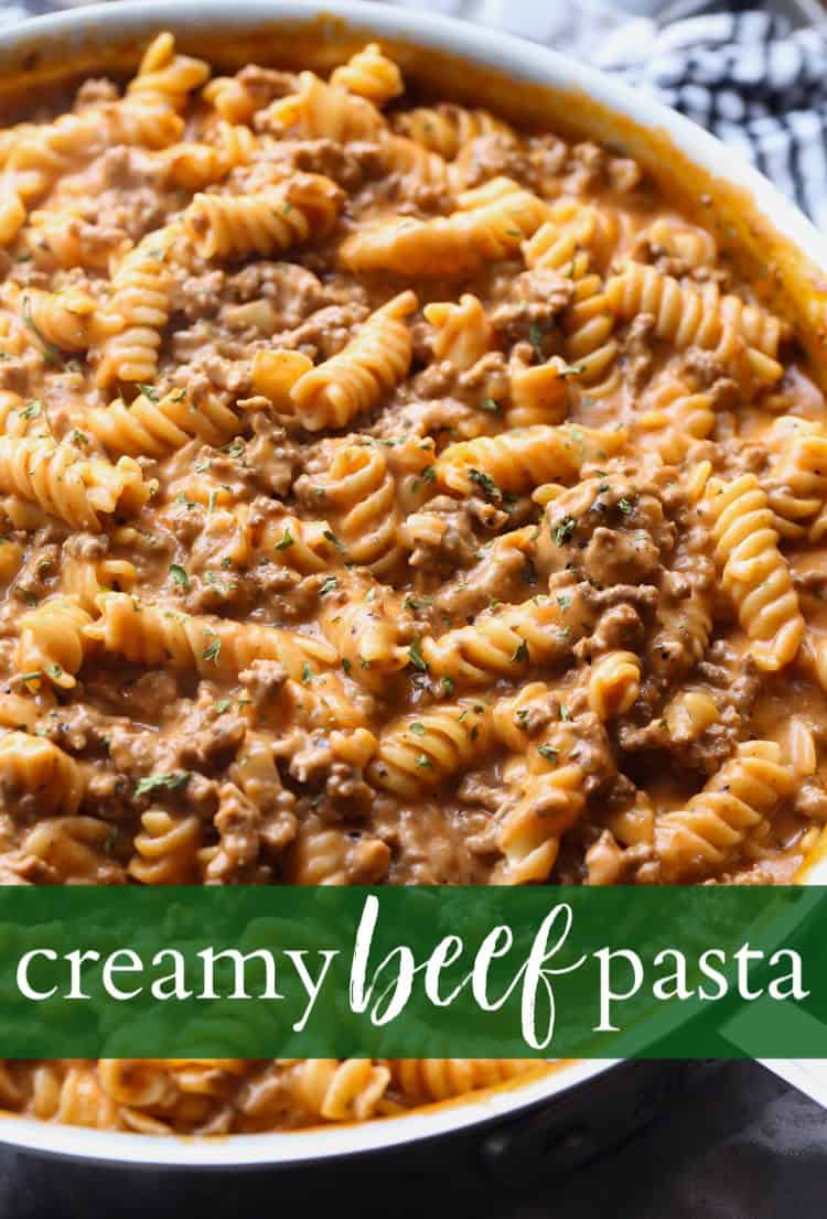 Creamy Beef Pasta is an easy beef pasta dish