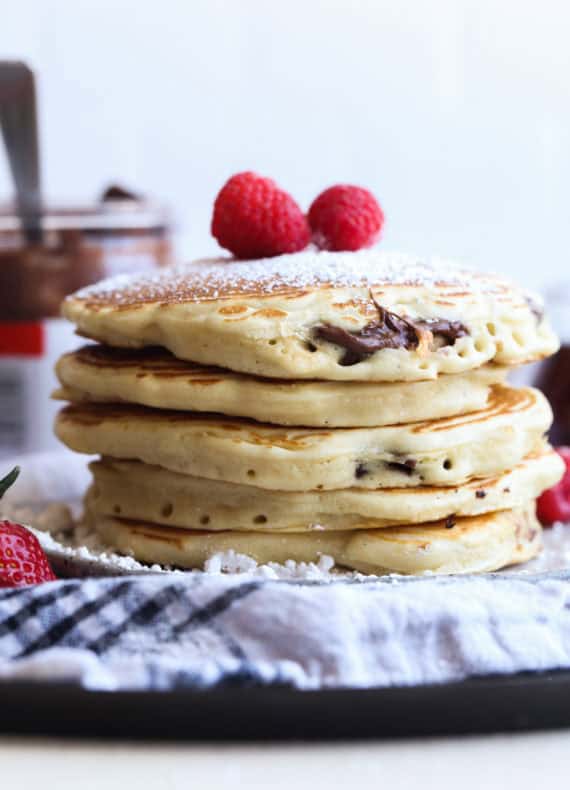 Nutella Stuffed Pancakes are a fluffy and easy pancake recipe