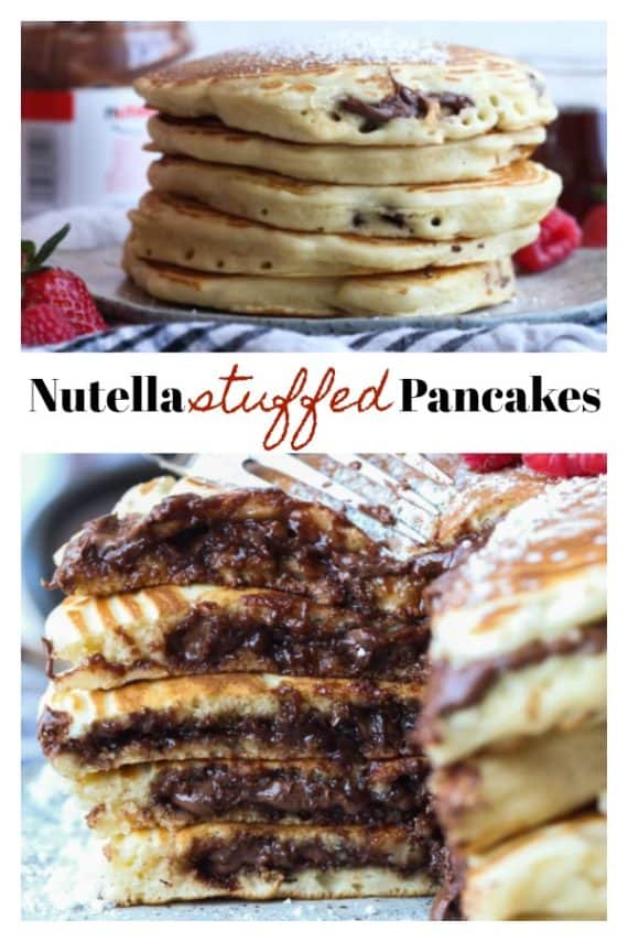 Homemade Nutella Stuffed Pancakes