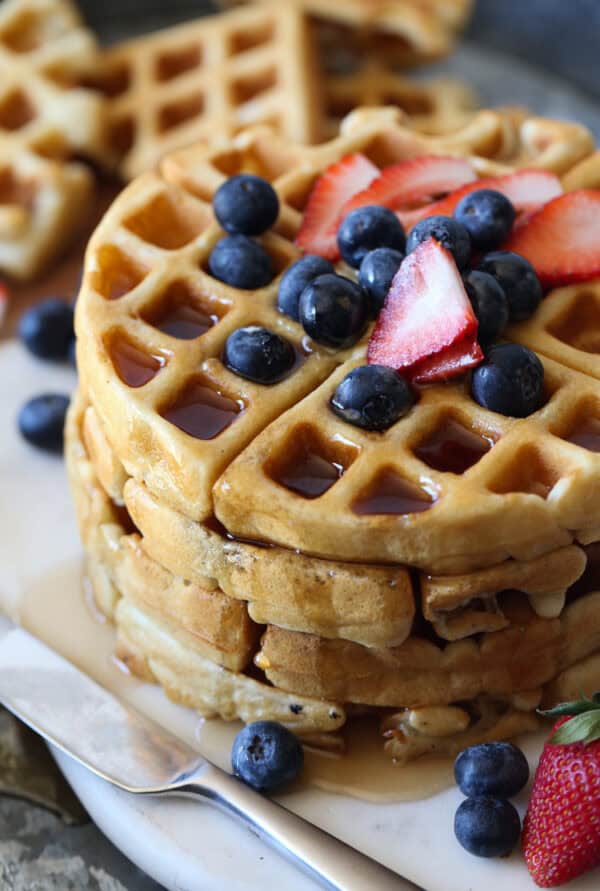 The BEST Waffle Recipe Ever - Cookies and Cups