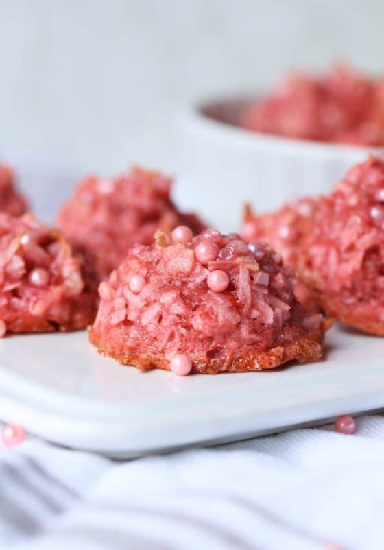 Pink Velvet Coconut Macaroons