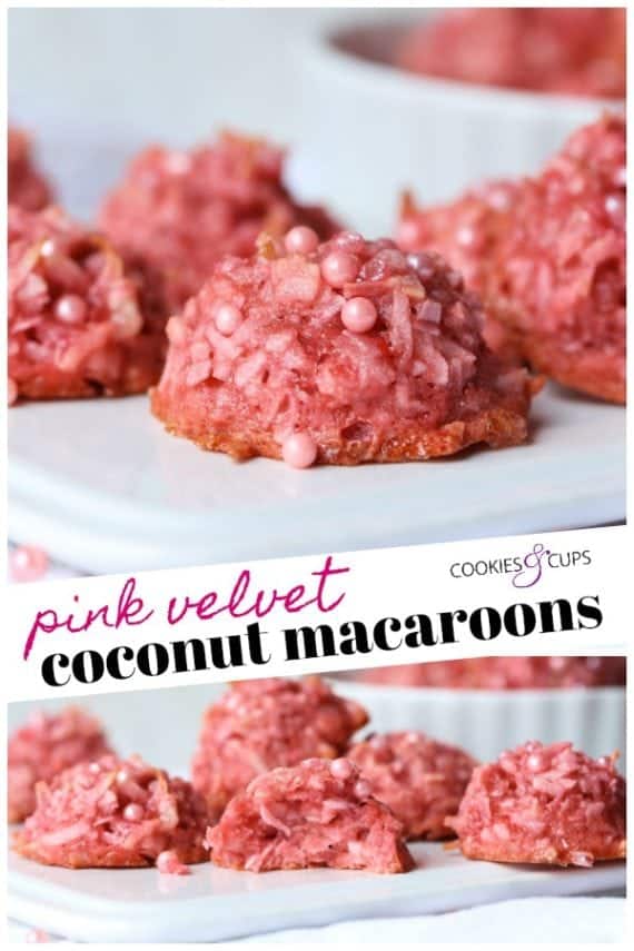 Pink Velvet Coconut Macaroons