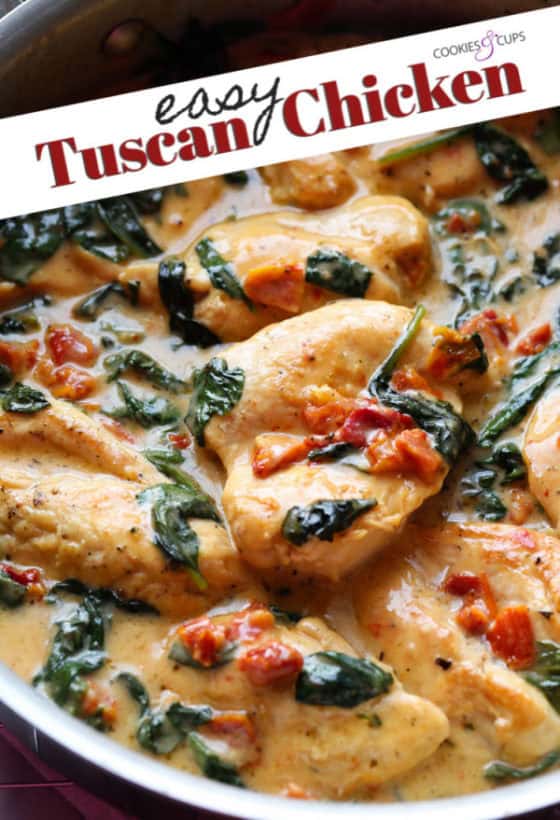 Easy Tuscan Chicken Recipe - 30 Minute Meal | Cookies and Cups