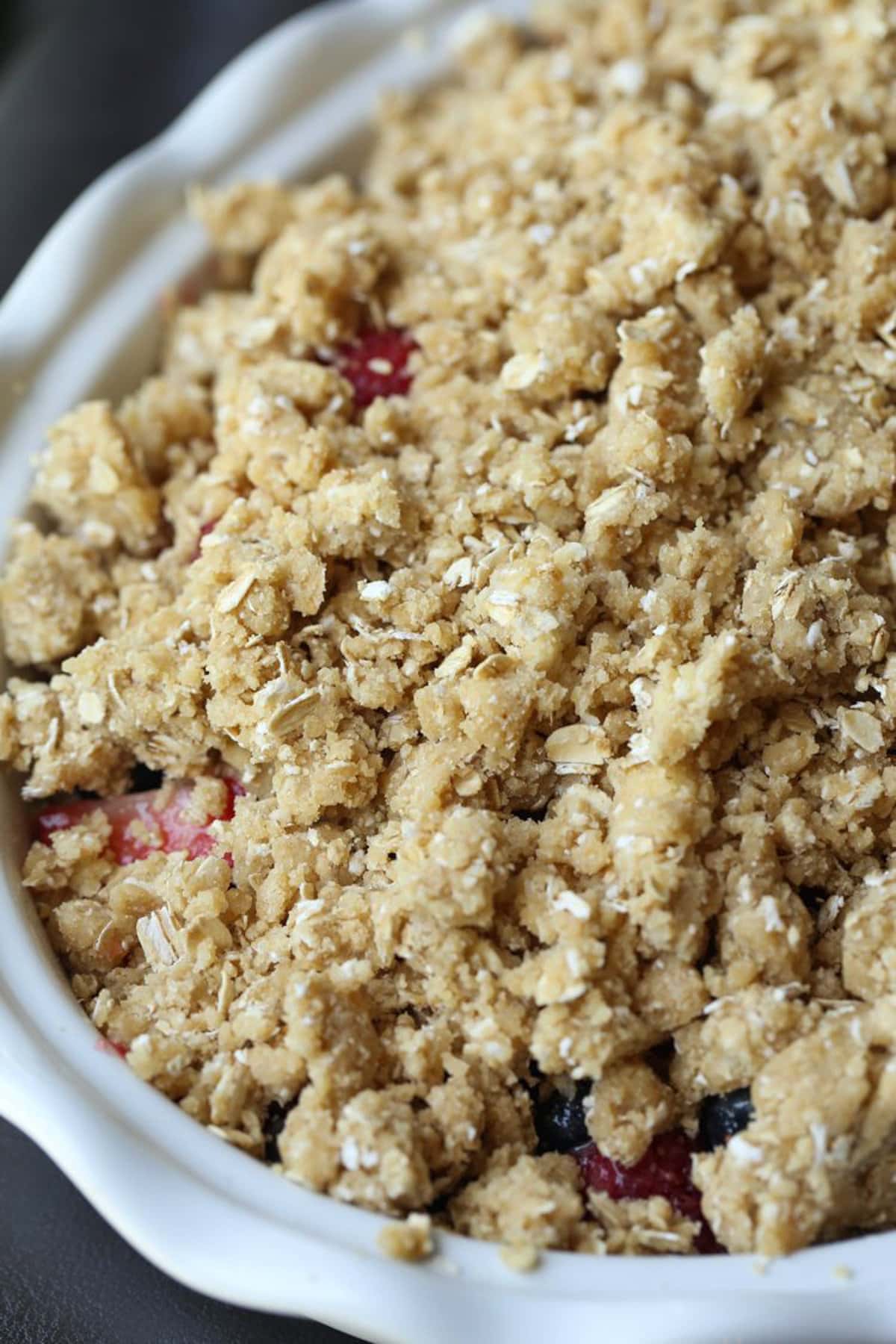 Berry Crisp ready to bake