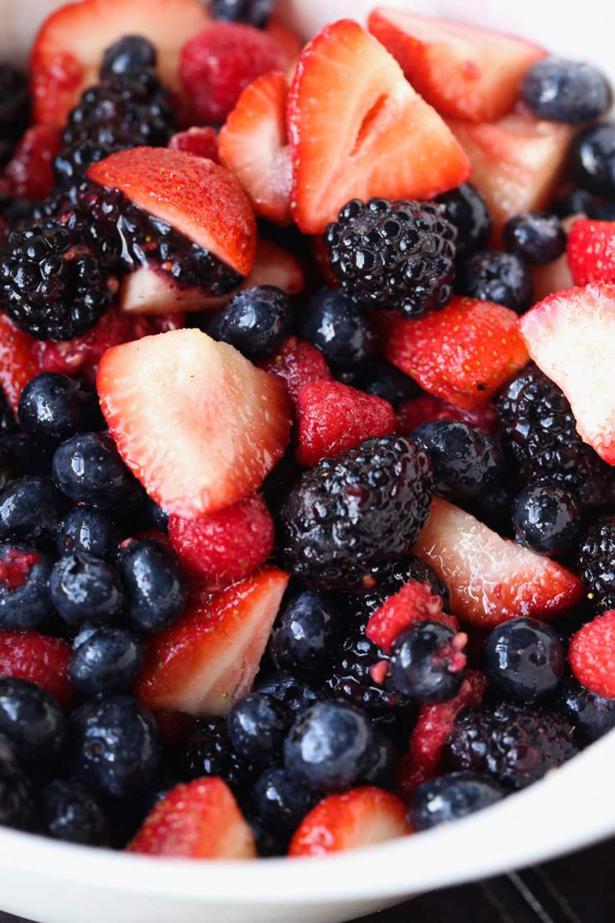 Fruits and berries in a bowl