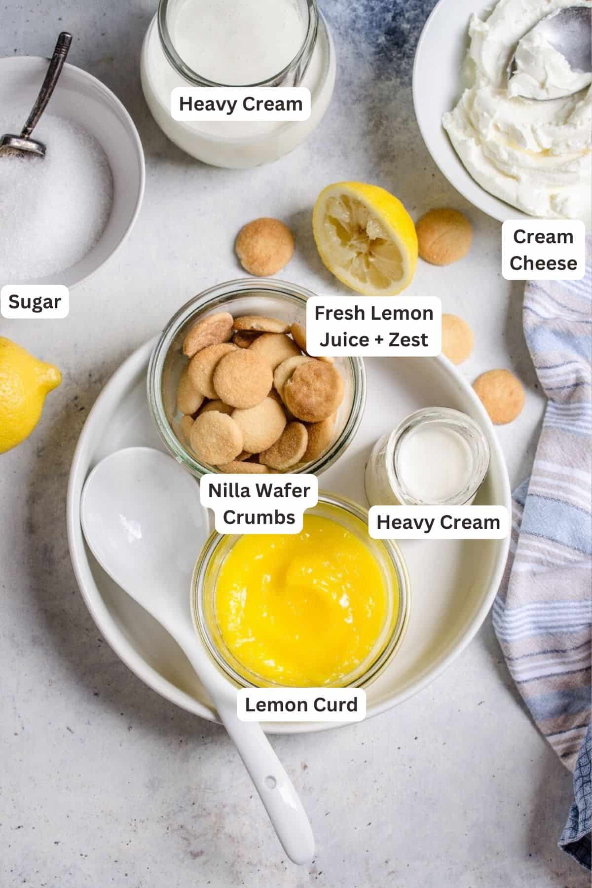 Ingredients for Lemon Cream Pie.