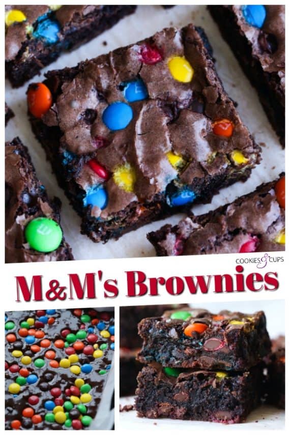 M&M Brownies - Celebrating Sweets