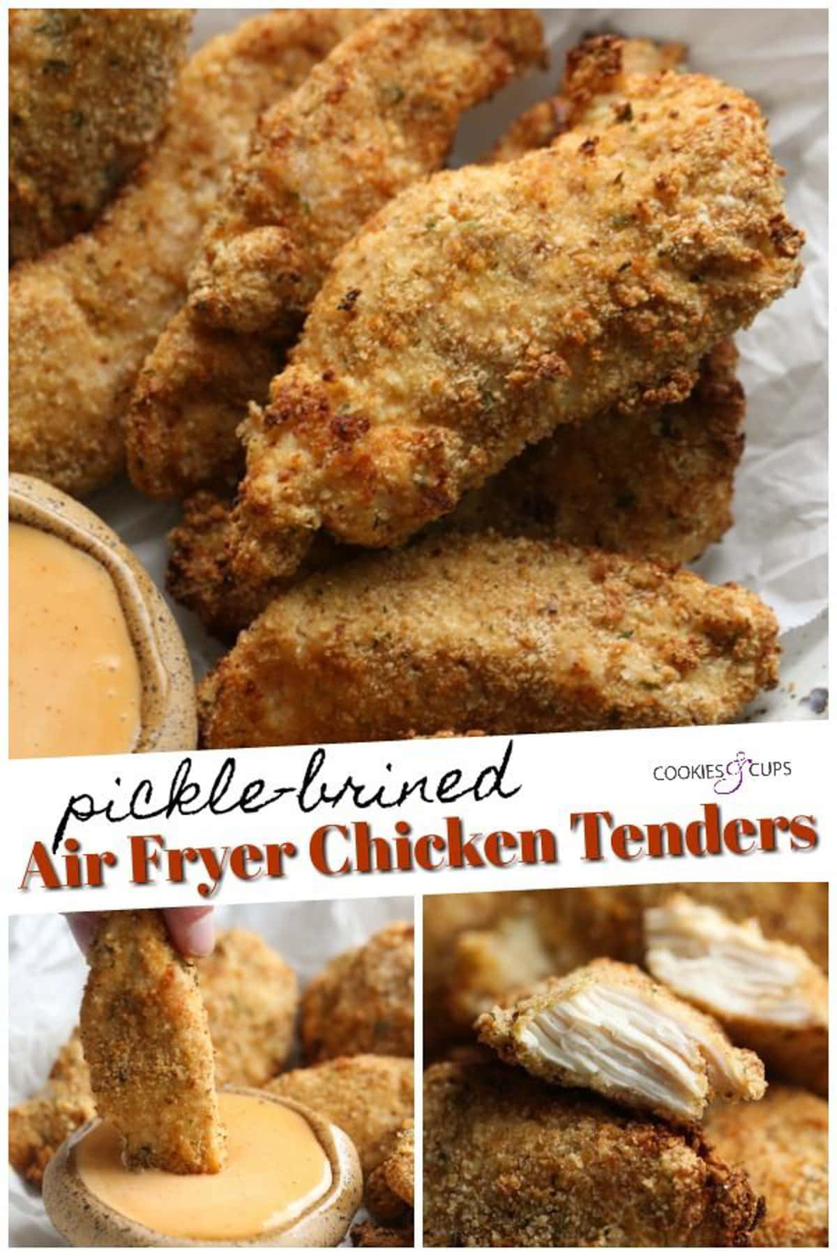 Air fryer chicken tenders Pinterest collage