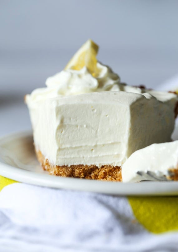 Lemonade Pie is sweet and tart on top pf a crunchy graham cracker crust