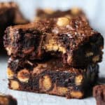 Peanut Butter Cup Brownies are Fudgy Brownies loaded with peanut butter cups