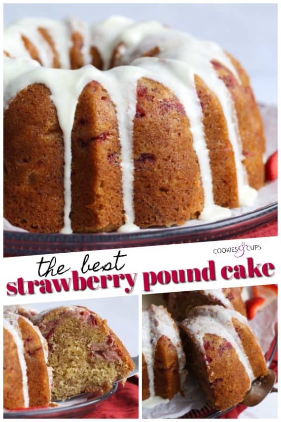 Ultra Moist Strawberry Pound Cake Recipe | Cookies and Cups